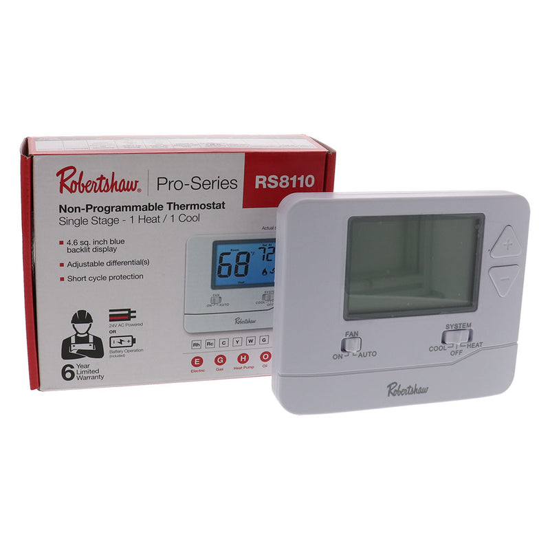 Robertshaw RS8110 Wall Thermostat (Non-Programmable)